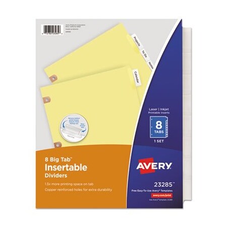 Avery Dennison Avery, Insertable Big Tab Dividers, 8-Tab, Letter 23285